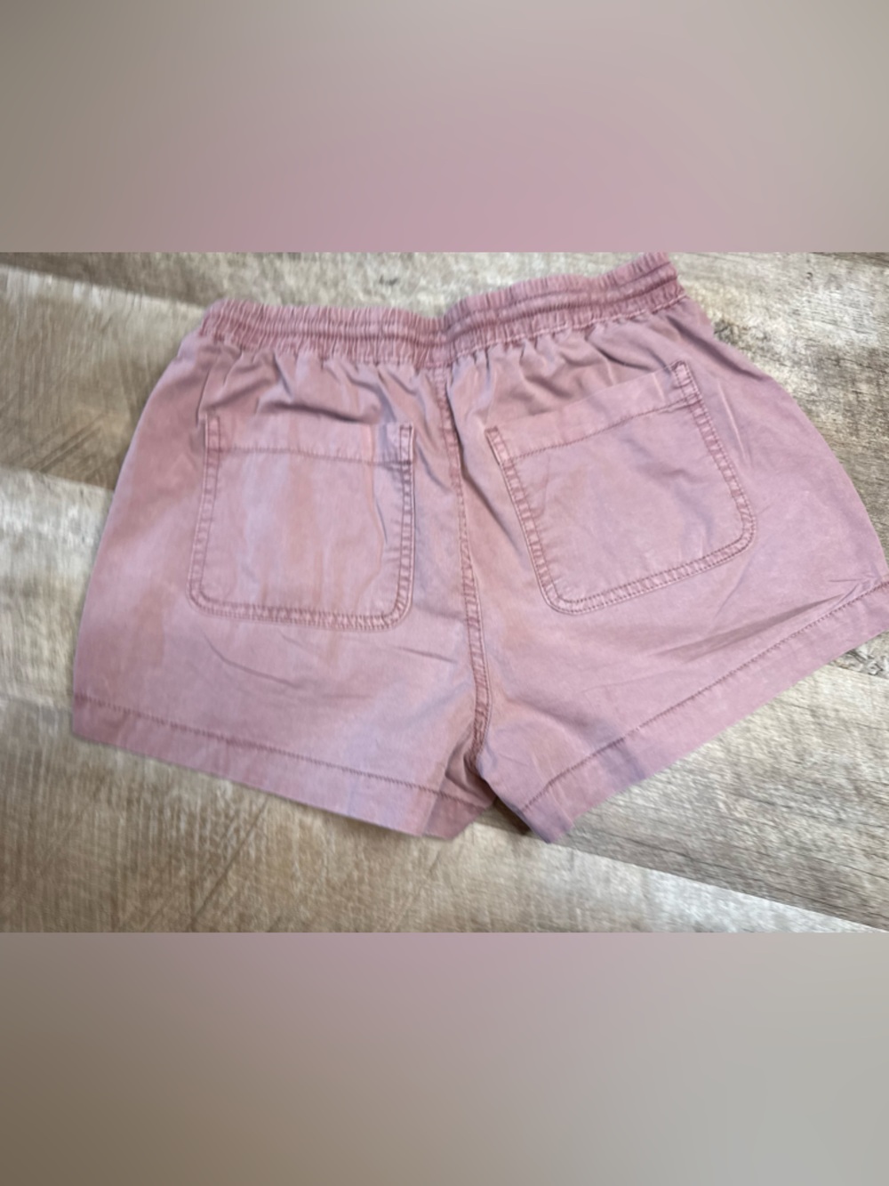Celebrity Pink Dusty Mauve Drawstring Shorts, Front & Back Pockets - Picture 7 of 11